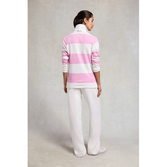 Holland Cooper Womens Pink Stripe Rugby Shirt #3