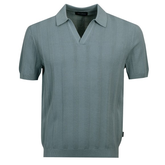 Oliver Sweeney Mens Blue Hundon Knitted Polo