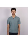 Oliver Sweeney Mens Blue Hundon Knitted Polo