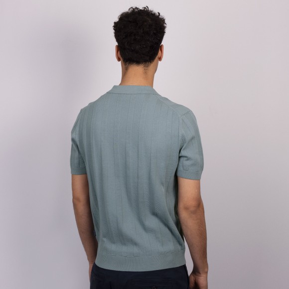 Oliver Sweeney Mens Blue Hundon Knitted Polo main image