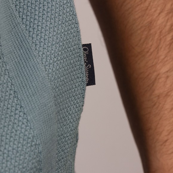 Oliver Sweeney Mens Blue Hundon Knitted Polo main image