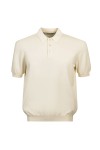 Gran Sasso Mens Off-White Knitted Short Sleeve Polo Shirt