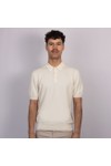 Gran Sasso Mens Off-White Knitted Short Sleeve Polo Shirt