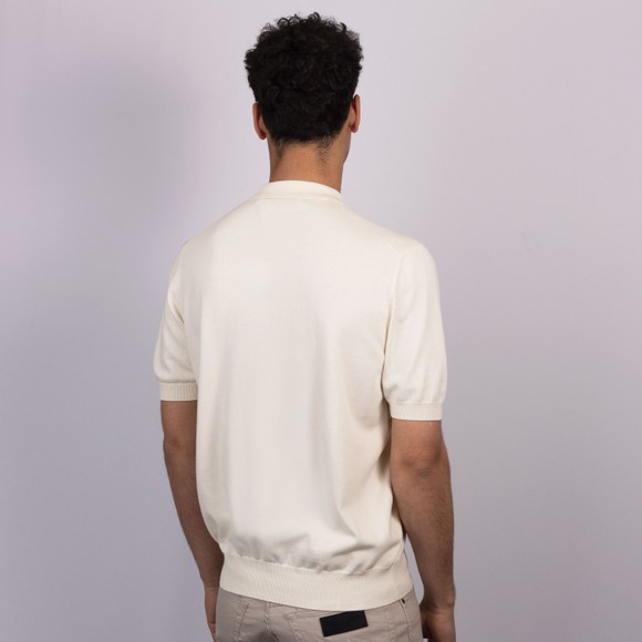 Gran Sasso Mens Off-White Knitted Short Sleeve Polo Shirt main image