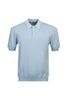 Gran Sasso Mens Blue Knitted Short Sleeve Polo Shirt