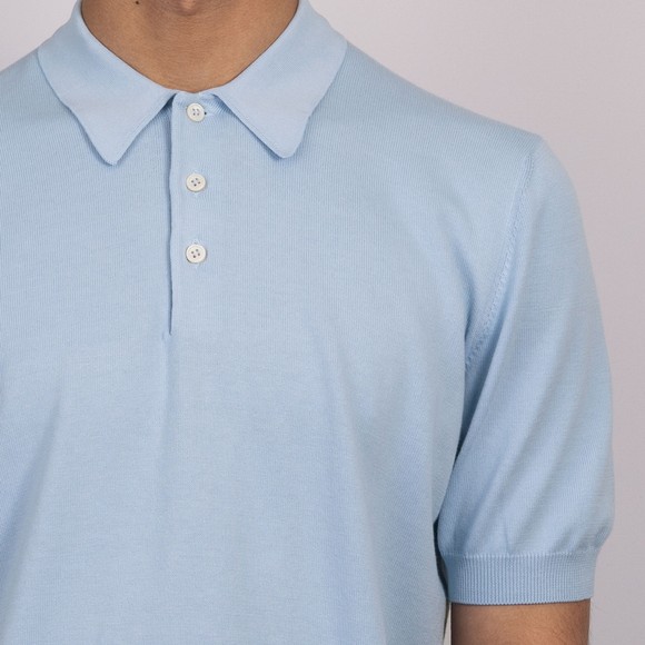 Gran Sasso Mens Blue Knitted Short Sleeve Polo Shirt main image