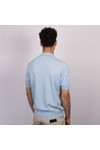 Gran Sasso Mens Blue Knitted Short Sleeve Polo Shirt