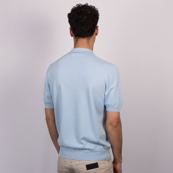 Gran Sasso Mens Blue Knitted Short Sleeve Polo Shirt main image