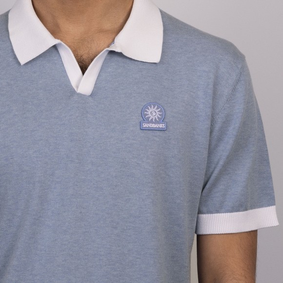Sandbanks Mens Blue Revere Collar Polo Shirt #3