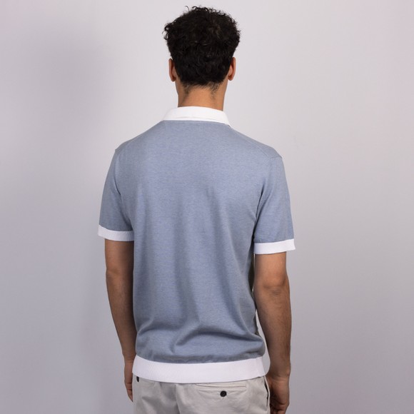 Sandbanks Mens Blue Revere Collar Polo Shirt #4