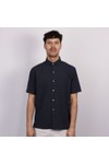 Hartford Mens Blue Pedro SS Seersucker Shirt