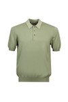 Gran Sasso Mens Green Knitted Short Sleeve Polo Shirt