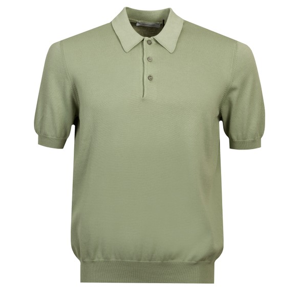 Gran Sasso Mens Green Knitted Short Sleeve Polo Shirt