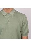 Gran Sasso Mens Green Knitted Short Sleeve Polo Shirt