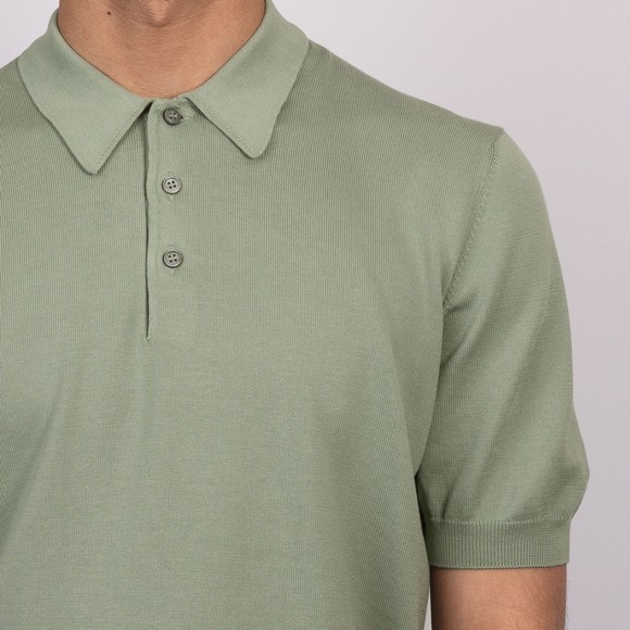 Gran Sasso Mens Green Knitted Short Sleeve Polo Shirt main image