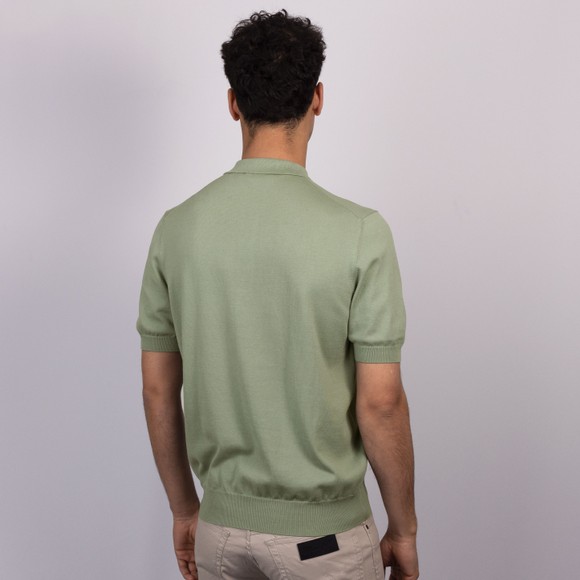 Gran Sasso Mens Green Knitted Short Sleeve Polo Shirt main image