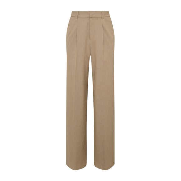 Holland Cooper Womens Beige Pleated Wide Leg Trouser #1