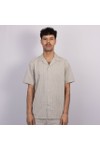 Oliver Sweeney Mens Brown Sereta Striped Seersucker Riviera Short Sleeve Shirt
