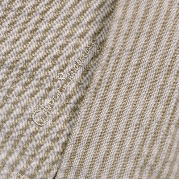 Oliver Sweeney Mens Brown Sereta Striped Seersucker Riviera Short Sleeve Shirt main image