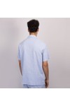 Oliver Sweeney Mens Blue Sereta Striped Seersucker Riviera Short Sleeve Shirt