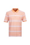 Fynch Hatton Mens Orange 2 Tone Stripe Polo Shirt