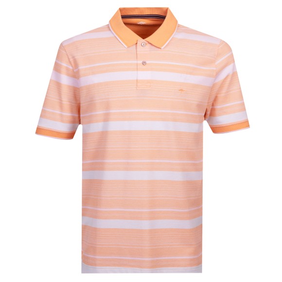 Fynch Hatton Mens Orange 2 Tone Stripe Polo Shirt