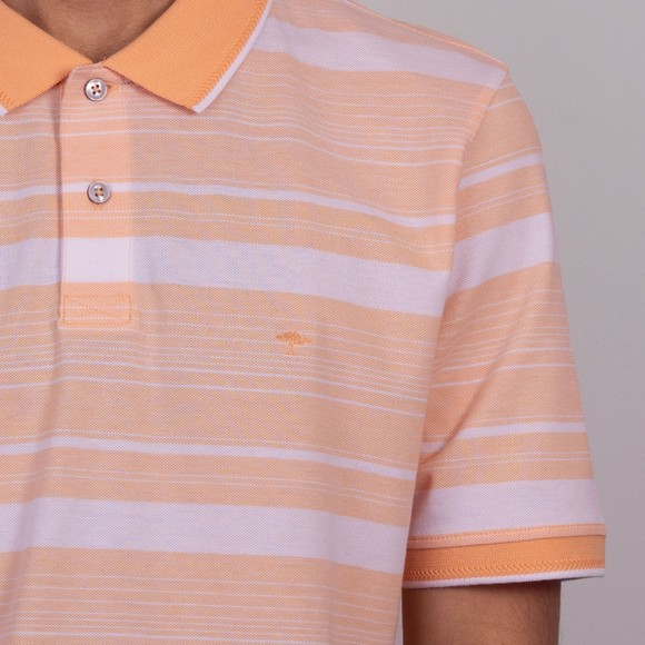 Fynch Hatton Mens Orange 2 Tone Stripe Polo Shirt main image