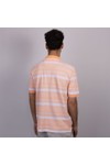 Fynch Hatton Mens Orange 2 Tone Stripe Polo Shirt