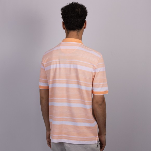 Fynch Hatton Mens Orange 2 Tone Stripe Polo Shirt main image