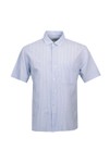 Hartford Mens Blue Pedro SS Seersucker Shirt