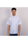 Hartford Mens Blue Pedro SS Seersucker Shirt