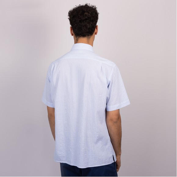 Hartford Mens Blue Pedro SS Seersucker Shirt main image