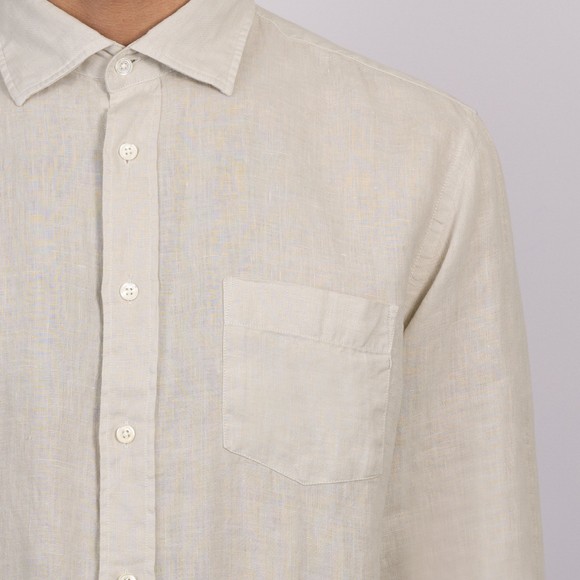 Hartford Mens Yellow Paul Pat Linen Shirt main image