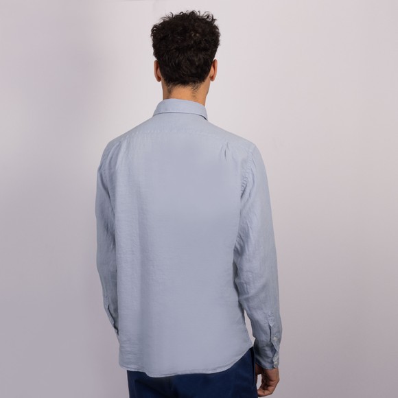 Hartford Mens Blue Paul Pat Linen Shirt main image