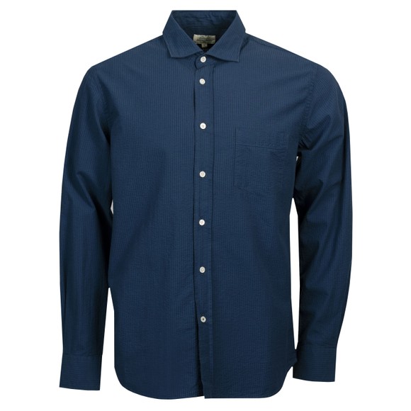 Hartford Mens Blue Paul Seersucker Shirt