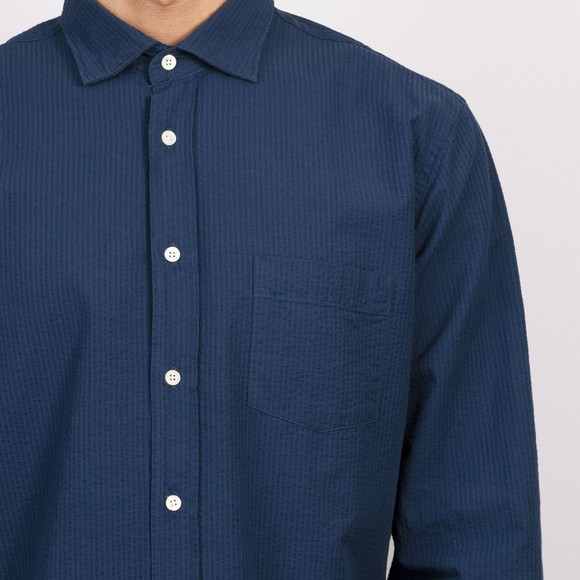 Hartford Mens Blue Paul Seersucker Shirt main image