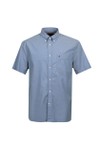 Tommy Hilfiger Mens Blue Light Oxford Solid Short Sleeve Shirt