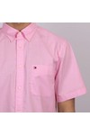 Tommy Hilfiger Mens Pink Light Oxford Solid Short Sleeve Shirt