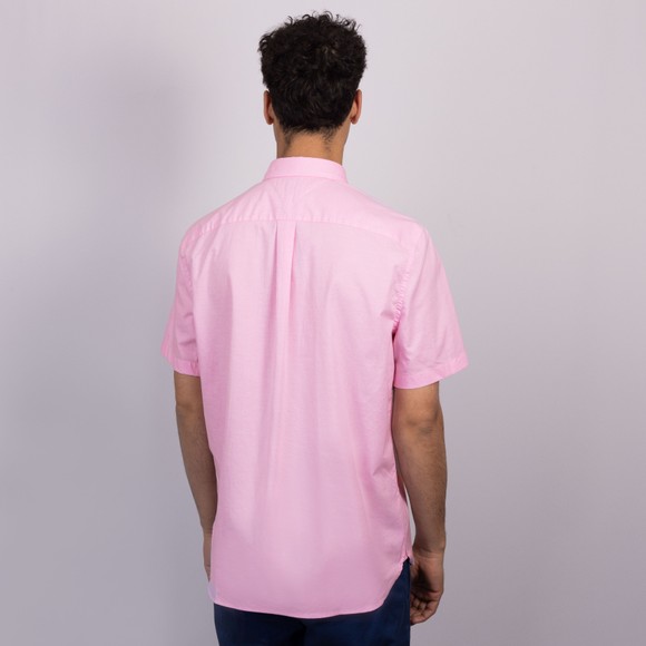 Tommy Hilfiger Mens Pink Light Oxford Solid Short Sleeve Shirt main image