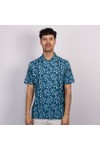 Remus Mens Blue Pattern Short Sleeve Shirt