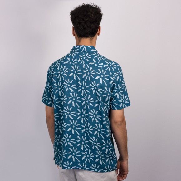 Remus Mens Blue Pattern Short Sleeve Shirt main image