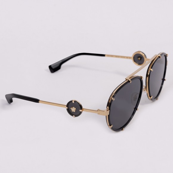 Versace Mens Black VE2232 Gold Detail Sunglasses + Strap #3