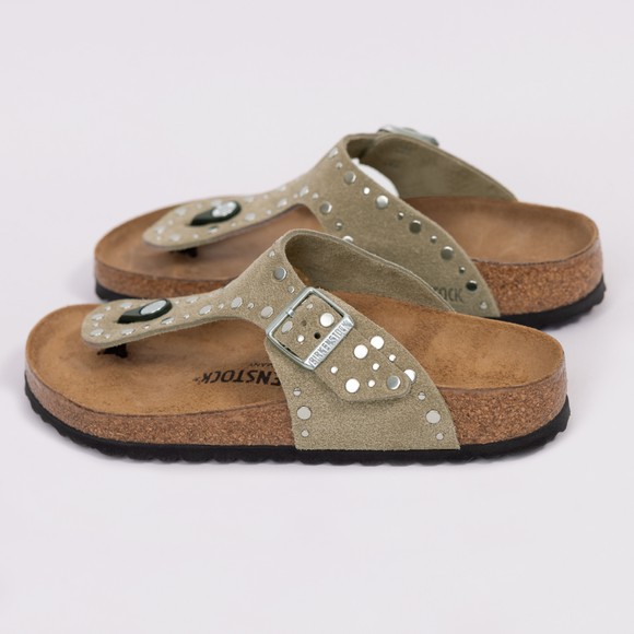 Birkenstock Womens Beige Gizeh Rivet Border #3
