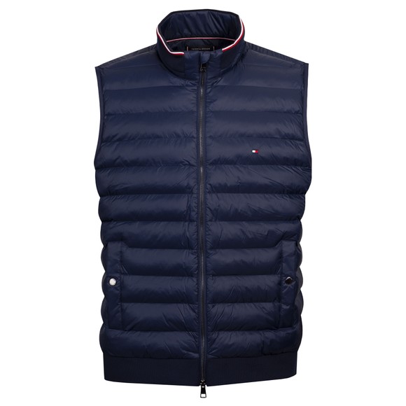 Tommy Hilfiger Mens Blue Mixed Media Essential Gilet