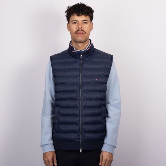 Tommy Hilfiger Mens Blue Mixed Media Essential Gilet