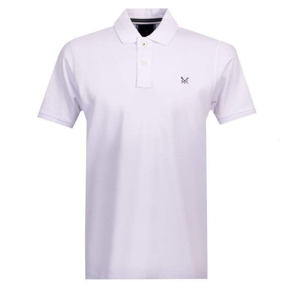 Crew Clothing Company Mens White Classic Pique Polo