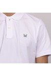 Crew Clothing Company Mens White Classic Pique Polo