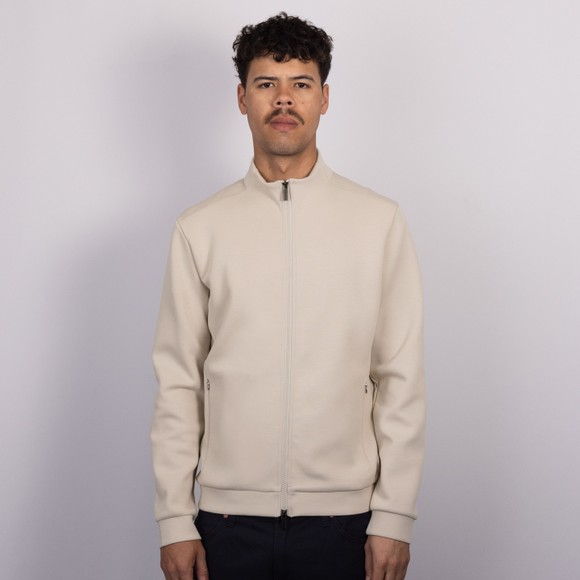 Thomas Maine Mens Off-White Full Zip Sweatshirt