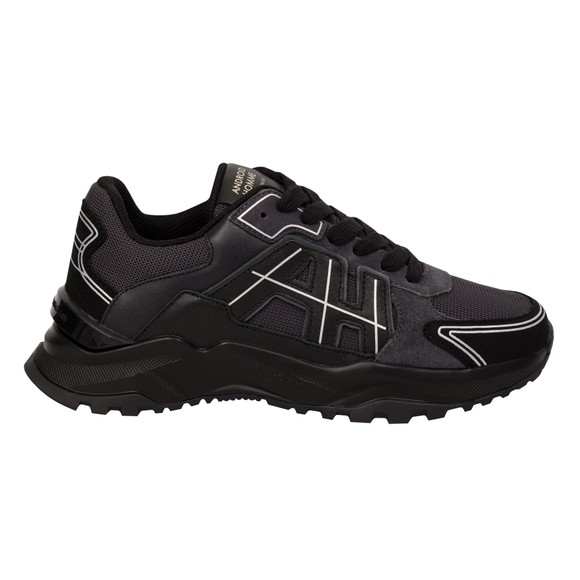 Android Homme Mens Black AH One Ballistic Nylon Suede/Leather Trainer #1