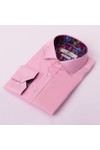 Claudio Lugli Mens Pink Plain Cotton Shirt